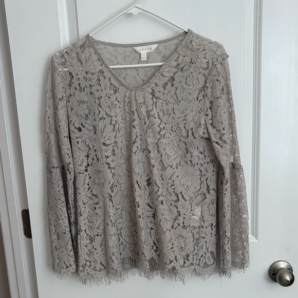 Adiva Lace Blouse in Gray - Picture 1 of 3